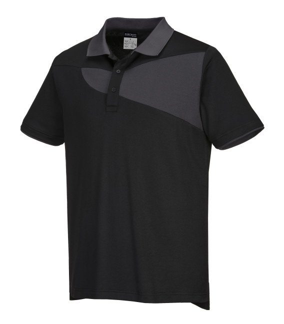 Polo pw2 m/c de travail Noir/ Zoom Gris Portwest