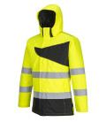Parka d'hiver haute visibilité pw2 de travail Jaune/Noir Portwest