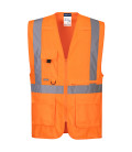 Gilet executive haute visibilité avec poche pour tablette de travail Orange Portwest
