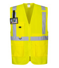 Gilet executive haute visibilité avec poche pour tablette de travail Jaune Portwest
