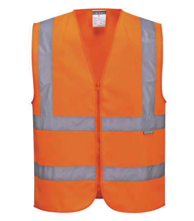Gilet hi-vis avec zip de travail Orange Portwest