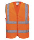 Gilet hi-vis avec zip de travail Orange Portwest