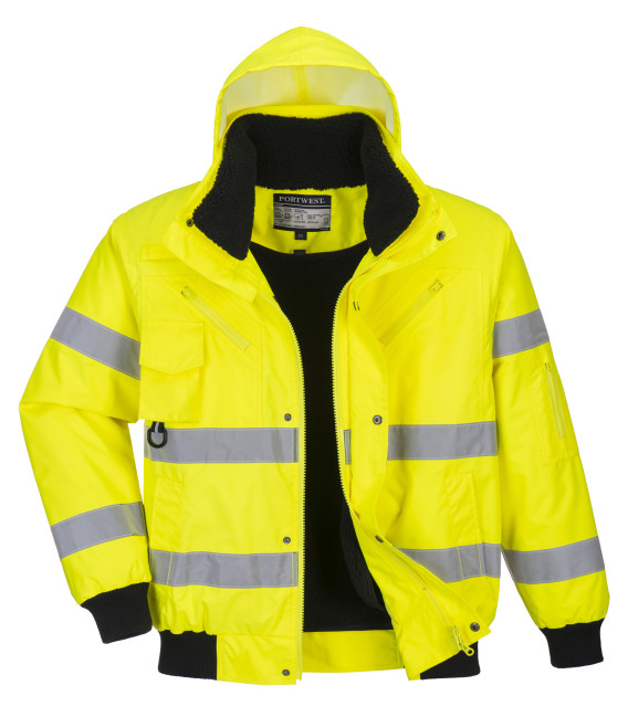 Blouson bomber hivis 3 en 1 de travail Jaune Portwest
