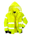 Blouson bomber hivis 3 en 1 de travail Jaune Portwest