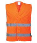 Gilet double bande de travail Orange Portwest