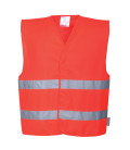 Gilet double bande de travail Rouge Portwest