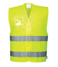 Gilet hv avec porte-badge double entrée de travail Jaune Portwest