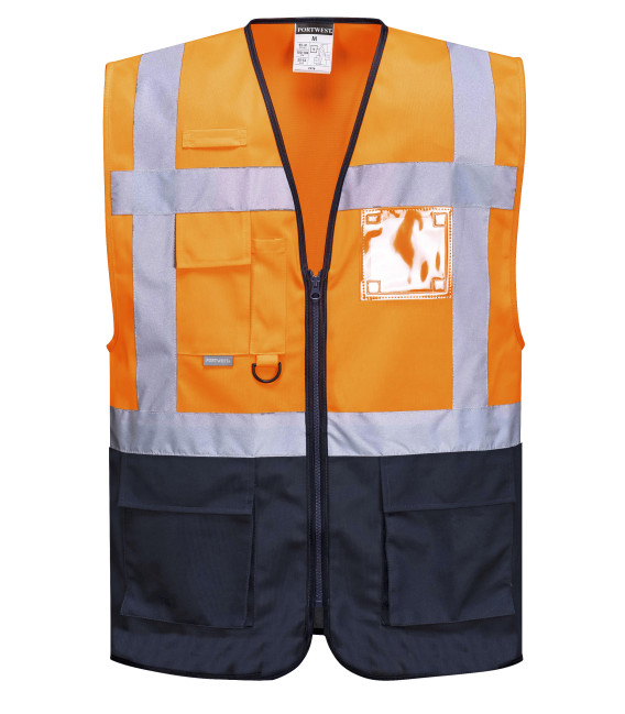 Gilet executive warsaw de travail Orange/Bleu Portwest