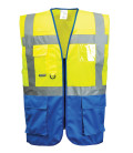 Gilet executive warsaw de travail Jaune/Royal Portwest