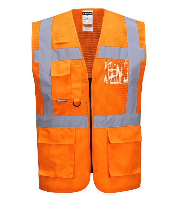 Gilet exécutive maille madrid de travail Orange Portwest