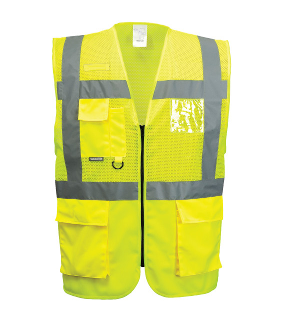 Gilet exécutive maille madrid de travail Jaune Portwest