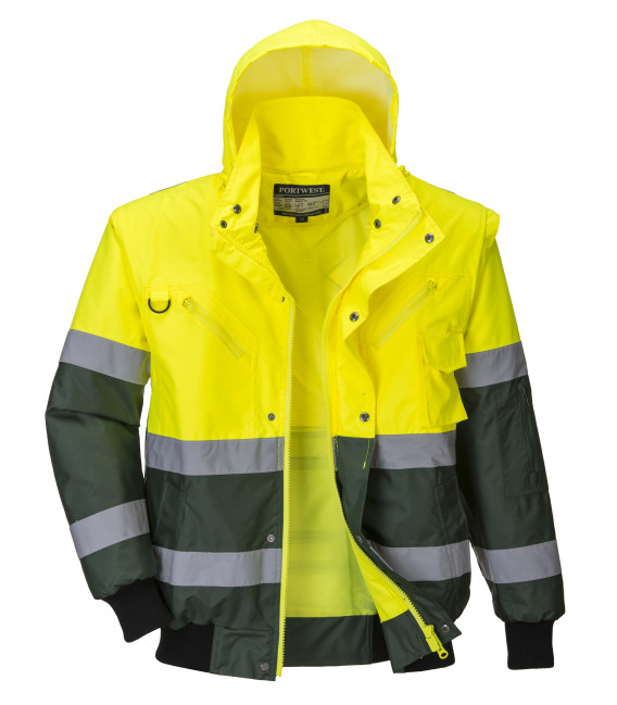 Blouson bomber hi-vis x de travail Jaune/Vert Portwest