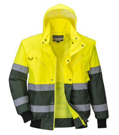 Blouson bomber hi-vis x de travail Jaune/Vert Portwest