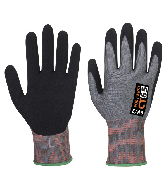 Gant cut ct vhr15 mousse nitrile de travail Gris/Noir Portwest