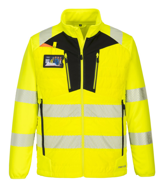 Veste hybride haute visibilité dx4 de travail Jaune/Noir Portwest