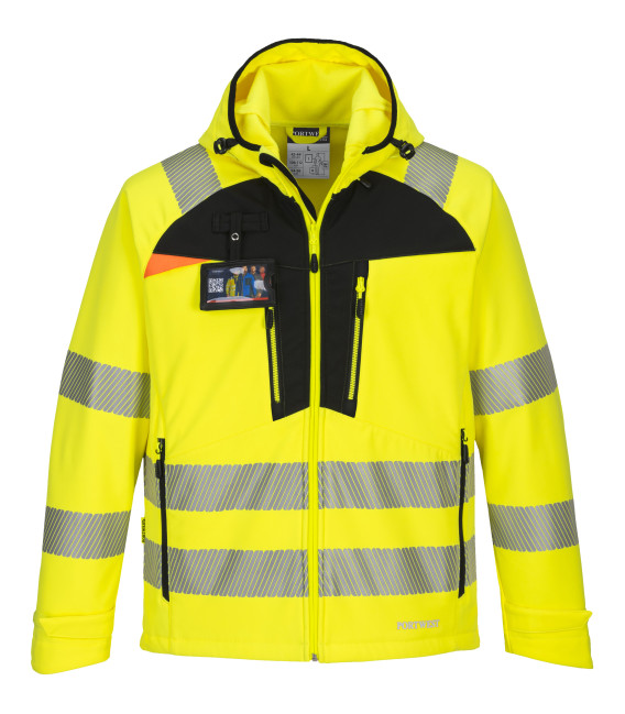 Veste softshell hv dx4 de travail Jaune/Noir Portwest