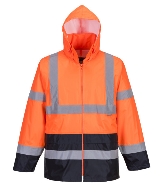 Veste de pluie hi-vis bicolore de travail Orange/Bleu Portwest