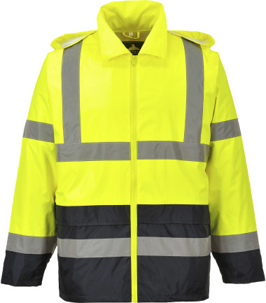 Veste de pluie hi-vis bicolore de travail Jaune/Noir Portwest