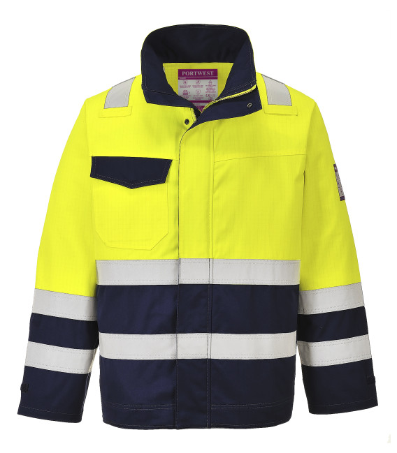 Veste hi-vis modaflame de travail Jaune/Bleu Portwest
