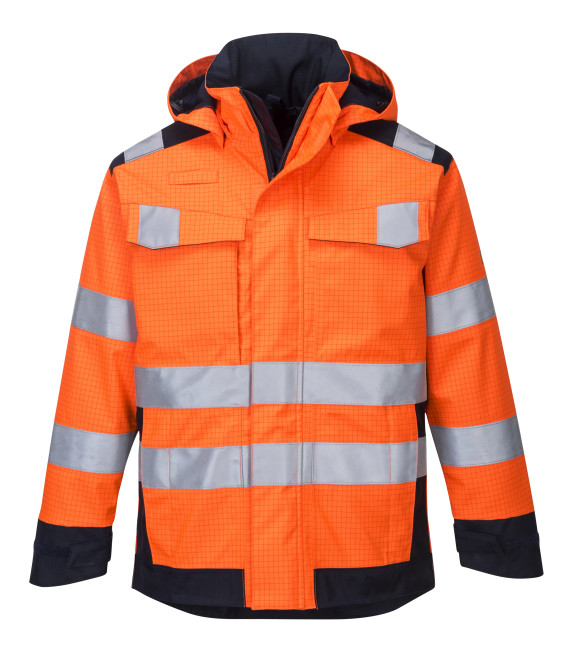 Veste de pluie modaflame arc électrique de travail Orange/Bleu Portwest