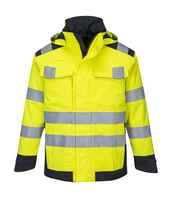 Veste de pluie modaflame arc électrique de travail Jaune/Bleu Portwest