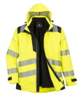 Blouson pw3 3-en-1 haute visibilité de travail Jaune/Noir Portwest