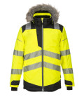 Parka d&39;hiver haute visibilité pw3 de travail Jaune/Noir Portwest