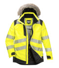 Parka d&39;hiver haute visibilité pw3 de travail Jaune/Noir Portwest
