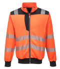 Pw3 hi-vis sweatshirt zippé de travail Orange/Noir Portwest