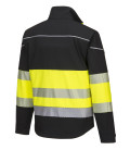 Veste softshell pw3 haute visibilité classe 1 de travail Noir/jaune Portwest