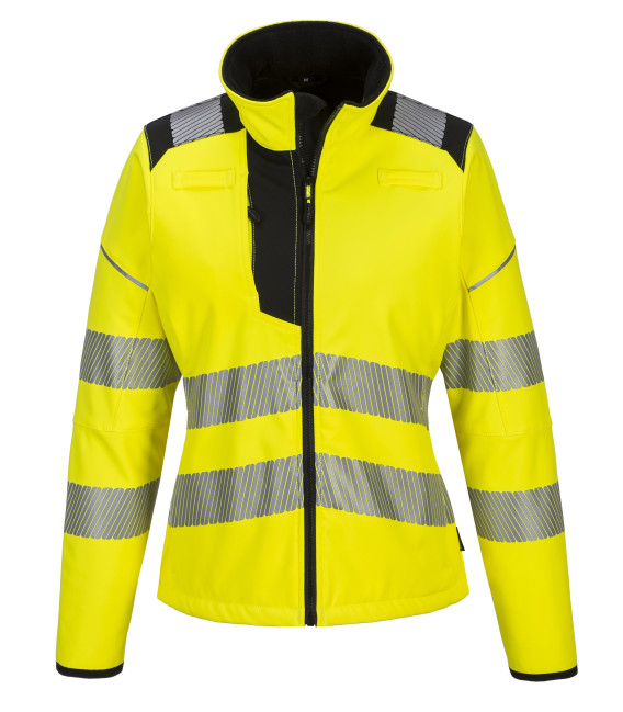 Softshell pw3 haute visibilité pour femmes de travail Jaune/Noir Portwest