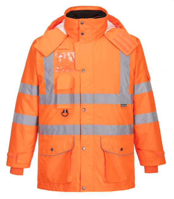 Parka traffic hv 7-en-1 ris de travail Orange Portwest