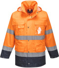 Parka haute visibilité 3 en 1 de travail Orange/Bleu Portwest