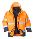 Parka haute visibilité 3 en 1 de travail Orange/Bleu Portwest