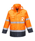Parka haute visibilité 3 en 1 de travail Orange/Bleu Portwest