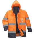 Parka haute visibilité 3 en 1 de travail Orange/Bleu Portwest