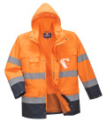 Parka haute visibilité 3 en 1 de travail Orange/Bleu Portwest