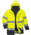 Parka haute visibilité 3 en 1 de travail Jaune/Bleu Portwest