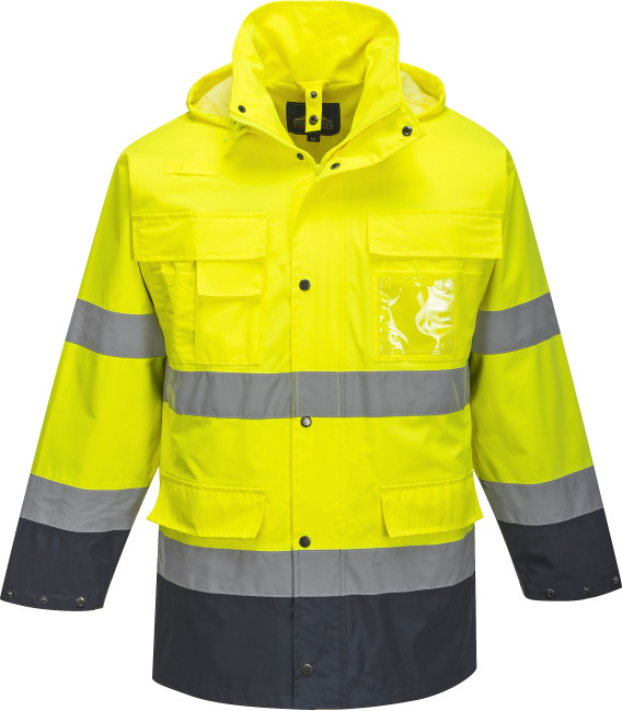 Parka haute visibilité 3 en 1 de travail Jaune/Bleu Portwest