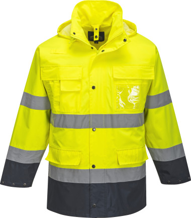Parka haute visibilit&eacute; 3 en 1 de travail Jaune/Bleu Portwest