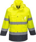Parka haute visibilité 3 en 1 de travail Jaune/Bleu Portwest
