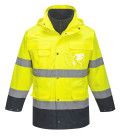 Parka haute visibilité 3 en 1 de travail Jaune/Bleu Portwest