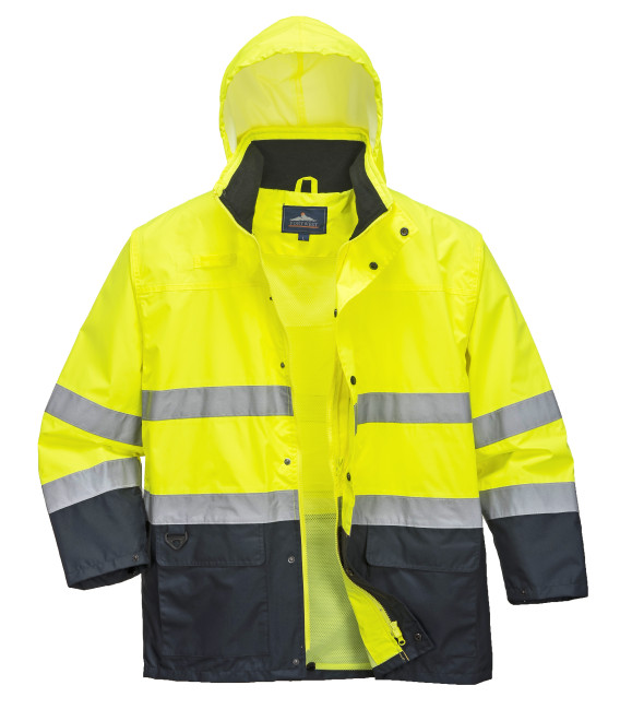 Veste de pluie hv bicolore de travail Jaune/Bleu Portwest