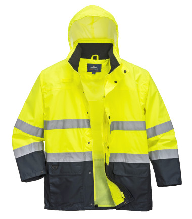 Veste de pluie hv bicolore de travail Jaune/Bleu Portwest