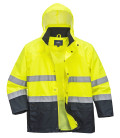 Veste de pluie hv bicolore de travail Jaune/Bleu Portwest