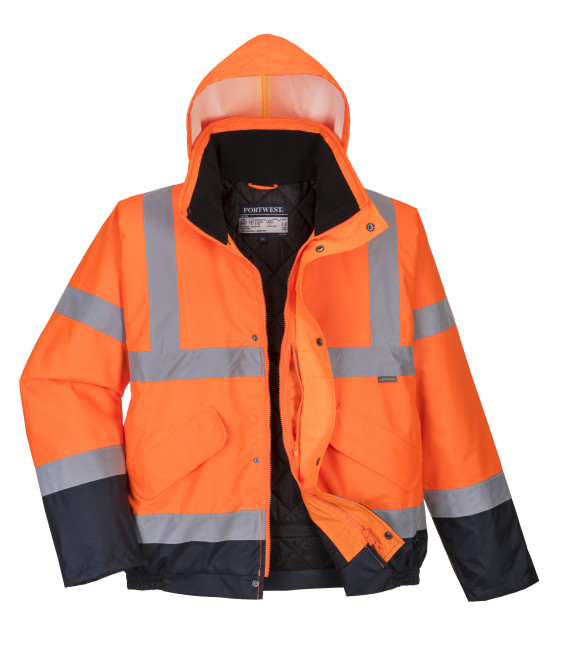 Blouson hv bicolore de travail Orange/Bleu Portwest