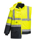 Parka haute-visibilité 7-en-1 traffic contrast de travail Jaune/Bleu Portwest