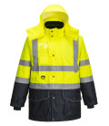 Parka haute-visibilité 7-en-1 traffic contrast de travail Jaune/Bleu Portwest