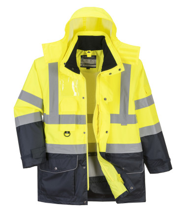 Parka haute-visibilité 7-en-1 traffic contrast de travail Jaune/Bleu Portwest