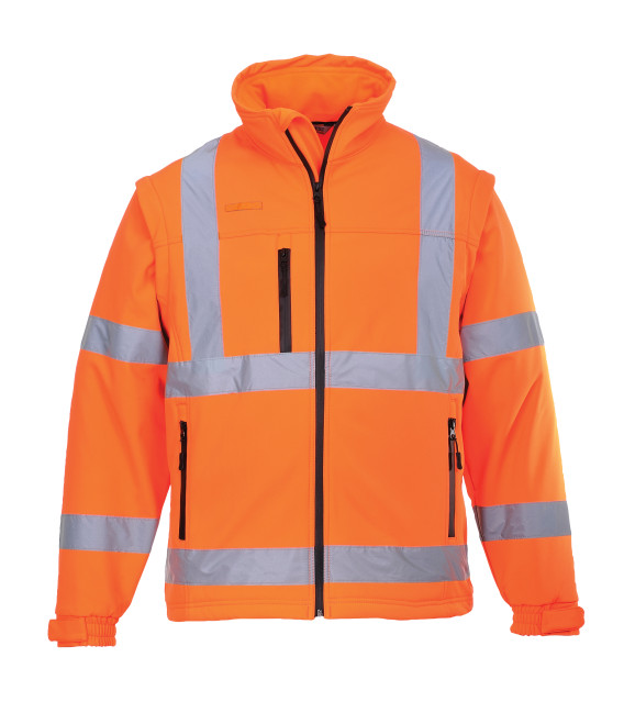 Blouson hivis softshell (3 couches) de travail Orange Portwest